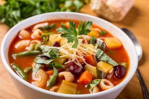 Mediterranean Diet Keeps You Young (Minestrone Soup Shown)